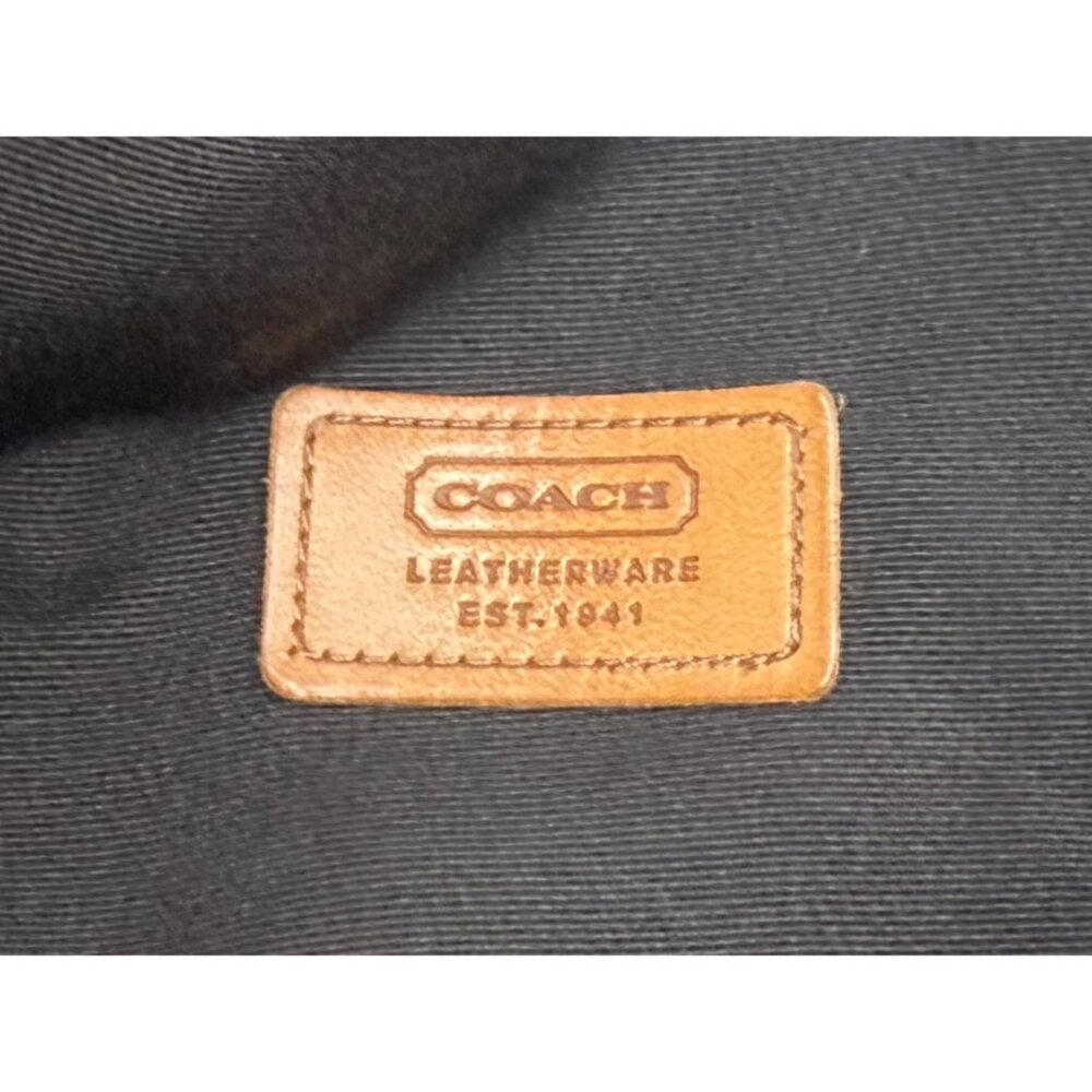 Vintage Coach CC Monogram Bucket Hat Brown/Tan Canvas Vegan Leather Accent Y2K - Picture 8 of 12